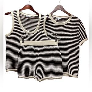 White Birch knit short set. 3 pieces. Size Large/XL. New condition!!